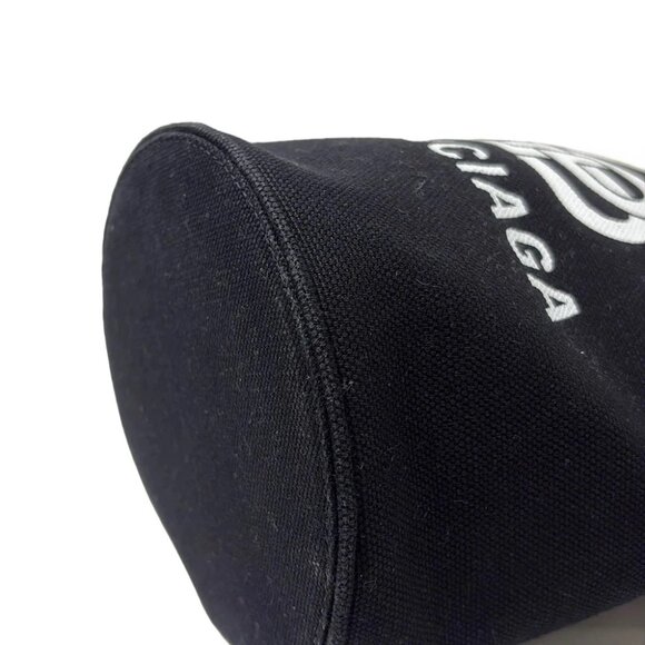 Auth BALENCIAGA - 619979 Black White Canvas Tote Bag - Picture 5 of 8